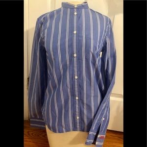 Gap Boyfriend Fitted Blue White Striped Shirt XS